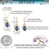 image:imageEVEVIC Austrian Crystals Teardrop Hollow Twisted Pendant Necklace Earrings for Women 14K Gold Plated Halo Drop Dangle Earrings Hypoallergenic Jewelry SetDark Blue