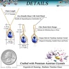 image:imageEVEVIC Austrian Crystals Teardrop Hollow Twisted Pendant Necklace Earrings for Women 14K Gold Plated Halo Drop Dangle Earrings Hypoallergenic Jewelry SetBermuda Blue