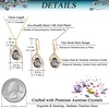 image:imageEVEVIC Austrian Crystals Teardrop Hollow Twisted Pendant Necklace Earrings for Women 14K Gold Plated Halo Drop Dangle Earrings Hypoallergenic Jewelry SetGreyBlack