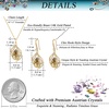 image:imageEVEVIC Austrian Crystals Teardrop Hollow Twisted Pendant Necklace Earrings for Women 14K Gold Plated Halo Drop Dangle Earrings Hypoallergenic Jewelry SetLight Topaz
