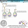 image:imageEVEVIC Austrian Crystals Teardrop Pendant Necklace Earrings for Women 14K Gold Plated Hypoallergenic Jewelry SetAurora Borealis