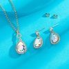 image:imageEVEVIC Austrian Crystals Teardrop Pendant Necklace Earrings for Women 14K Gold Plated Hypoallergenic Jewelry SetAurora Borealis