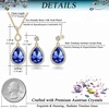 image:imageEVEVIC Austrian Crystals Teardrop Pendant Necklace Earrings for Women 14K Gold Plated Hypoallergenic Jewelry SetBermuda Blue