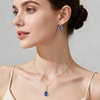 image:imageEVEVIC Austrian Crystals Teardrop Pendant Necklace Earrings for Women 14K Gold Plated Hypoallergenic Jewelry SetBermuda Blue