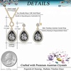 image:imageEVEVIC Austrian Crystals Teardrop Pendant Necklace Earrings for Women 14K Gold Plated Hypoallergenic Jewelry SetBlack