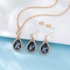 image:imageEVEVIC Austrian Crystals Teardrop Pendant Necklace Earrings for Women 14K Gold Plated Hypoallergenic Jewelry SetBlack