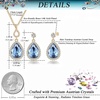 image:imageEVEVIC Austrian Crystals Teardrop Pendant Necklace Earrings for Women 14K Gold Plated Hypoallergenic Jewelry SetDark Blue
