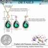 image:imageEVEVIC Austrian Crystals Teardrop Pendant Necklace Earrings for Women 14K Gold Plated Hypoallergenic Jewelry SetGreen