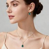 image:imageEVEVIC Austrian Crystals Teardrop Pendant Necklace Earrings for Women 14K Gold Plated Hypoallergenic Jewelry SetGreen
