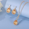 image:imageEVEVIC Austrian Crystals Teardrop Pendant Necklace Earrings for Women 14K Gold Plated Hypoallergenic Jewelry SetLight Topaz