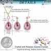 image:imageEVEVIC Austrian Crystals Teardrop Pendant Necklace Earrings for Women 14K Gold Plated Hypoallergenic Jewelry SetPink