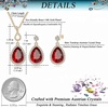 image:imageEVEVIC Austrian Crystals Teardrop Pendant Necklace Earrings for Women 14K Gold Plated Hypoallergenic Jewelry SetRed