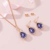image:imageEVEVIC Austrian Crystals Teardrop Pendant Necklace Earrings for Women 14K Gold Plated Hypoallergenic Jewelry SetTanzanite