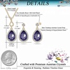 image:imageEVEVIC Austrian Crystals Teardrop Pendant Necklace Earrings for Women 14K Gold Plated Hypoallergenic Jewelry SetTanzanite
