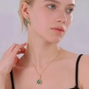 image:imageEVEVIC Austrian Crystals Teardrop Pendant Necklace Earrings for Women 14K Gold Plated Hypoallergenic Jewelry SetVitrail Medium