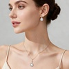 image:imageEVEVIC Austrian Crystals Teardrop Pendant Necklace Earrings for Women 14K Gold Plated Hypoallergenic Jewelry SetWhite