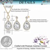 image:imageEVEVIC Austrian Crystals Teardrop Pendant Necklace Earrings for Women 14K Gold Plated Hypoallergenic Jewelry SetWhite