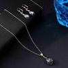 image:imageEVEVIC Austrian Crystals Teardrop Pendant Necklace Earrings for Women 14K Gold Plated Hypoallergenic Leverback Drop Dangle Earrings Jewelry SetBlack