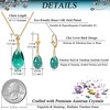 image:imageEVEVIC Austrian Crystals Teardrop Pendant Necklace Earrings for Women 14K Gold Plated Hypoallergenic Leverback Drop Dangle Earrings Jewelry SetEmerald