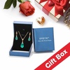 image:imageEVEVIC Austrian Crystals Teardrop Pendant Necklace Earrings for Women 14K Gold Plated Hypoallergenic Leverback Drop Dangle Earrings Jewelry SetFuchsia
