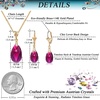 image:imageEVEVIC Austrian Crystals Teardrop Pendant Necklace Earrings for Women 14K Gold Plated Hypoallergenic Leverback Drop Dangle Earrings Jewelry SetFuchsia