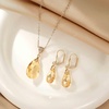 image:imageEVEVIC Austrian Crystals Teardrop Pendant Necklace Earrings for Women 14K Gold Plated Hypoallergenic Leverback Drop Dangle Earrings Jewelry SetLight Topaz
