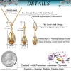image:imageEVEVIC Austrian Crystals Teardrop Pendant Necklace Earrings for Women 14K Gold Plated Hypoallergenic Leverback Drop Dangle Earrings Jewelry SetLight Topaz