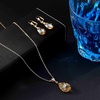 image:imageEVEVIC Austrian Crystals Teardrop Pendant Necklace Earrings for Women 14K Gold Plated Hypoallergenic Leverback Drop Dangle Earrings Jewelry SetLight Topaz