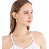 image:imageEVEVIC Austrian Crystals Teardrop Pendant Necklace Earrings for Women 14K Gold Plated Hypoallergenic Leverback Drop Dangle Earrings Jewelry SetPink