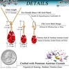 image:imageEVEVIC Austrian Crystals Teardrop Pendant Necklace Earrings for Women 14K Gold Plated Hypoallergenic Leverback Drop Dangle Earrings Jewelry SetRed
