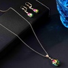 image:imageEVEVIC Austrian Crystals Teardrop Pendant Necklace Earrings for Women 14K Gold Plated Hypoallergenic Leverback Drop Dangle Earrings Jewelry SetVitrail Medium