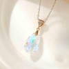 image:imageEVEVIC Austrian Crystals Teardrop Pendant Necklace for Women 14K Gold Plated Ecofriendly Brass Hypoallergenic JewelryAurora Borealis