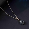 image:imageEVEVIC Austrian Crystals Teardrop Pendant Necklace for Women 14K Gold Plated Ecofriendly Brass Hypoallergenic JewelryBlack