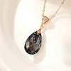 image:imageEVEVIC Austrian Crystals Teardrop Pendant Necklace for Women 14K Gold Plated Ecofriendly Brass Hypoallergenic JewelryBlack