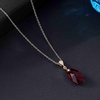 image:imageEVEVIC Austrian Crystals Teardrop Pendant Necklace for Women 14K Gold Plated Ecofriendly Brass Hypoallergenic JewelryFuchsia