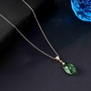 image:imageEVEVIC Austrian Crystals Teardrop Pendant Necklace for Women 14K Gold Plated Ecofriendly Brass Hypoallergenic JewelryGreen