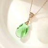 image:imageEVEVIC Austrian Crystals Teardrop Pendant Necklace for Women 14K Gold Plated Ecofriendly Brass Hypoallergenic JewelryGreen