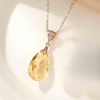 image:imageEVEVIC Austrian Crystals Teardrop Pendant Necklace for Women 14K Gold Plated Ecofriendly Brass Hypoallergenic JewelryLight Topaz