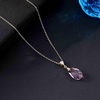 image:imageEVEVIC Austrian Crystals Teardrop Pendant Necklace for Women 14K Gold Plated Ecofriendly Brass Hypoallergenic JewelryPink