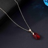 image:imageEVEVIC Austrian Crystals Teardrop Pendant Necklace for Women 14K Gold Plated Ecofriendly Brass Hypoallergenic JewelryRed