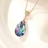 image:imageEVEVIC Austrian Crystals Teardrop Pendant Necklace for Women 14K Gold Plated Ecofriendly Brass Hypoallergenic JewelryVitrail Light