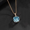 image:imageEVEVIC Color Changing Cubic Austrian Crystal Pendant Necklaces for Women 14K Gold Plated Hypoallergenic JewelryAquamarine