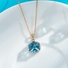 image:imageEVEVIC Color Changing Cubic Austrian Crystal Pendant Necklaces for Women 14K Gold Plated Hypoallergenic JewelryAquamarine