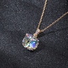 image:imageEVEVIC Color Changing Cubic Austrian Crystal Pendant Necklaces for Women 14K Gold Plated Hypoallergenic JewelryAurora Borealis