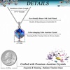 image:imageEVEVIC Color Changing Cubic Austrian Crystal Pendant Necklaces for Women 14K Gold Plated Hypoallergenic JewelryBlue CrystalSilverTone