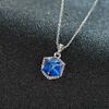 image:imageEVEVIC Color Changing Cubic Austrian Crystal Pendant Necklaces for Women 14K Gold Plated Hypoallergenic JewelryBlue CrystalSilverTone