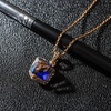 image:imageEVEVIC Color Changing Cubic Austrian Crystal Pendant Necklaces for Women 14K Gold Plated Hypoallergenic JewelryBlueRose Goldtone