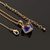 image:imageEVEVIC Color Changing Cubic Austrian Crystal Pendant Necklaces for Women 14K Gold Plated Hypoallergenic JewelryBlueRose Goldtone