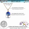 image:imageEVEVIC Color Changing Cubic Austrian Crystal Pendant Necklaces for Women 14K Gold Plated Hypoallergenic JewelryBlueRose Goldtone