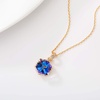 image:imageEVEVIC Color Changing Cubic Austrian Crystal Pendant Necklaces for Women 14K Gold Plated Hypoallergenic JewelryBlueRose Goldtone